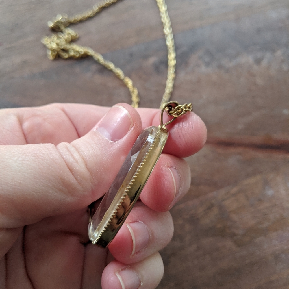 Vintage Etched Rose Pendant Necklace - Picture 4 of 4